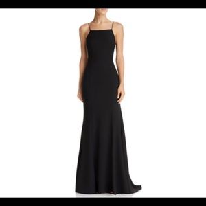 Jarlo Jemina Square Neck & Tie Back Black Gown